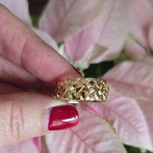 Elegant 14 KT Gold Braided Ring